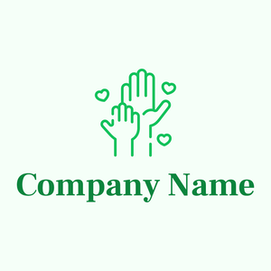 Hands logo on a Mint Cream background - Abstracto