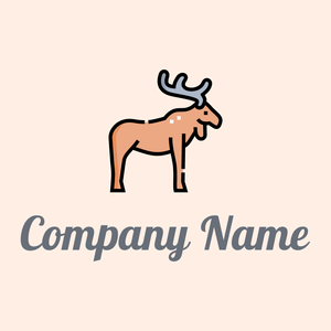 Peach Moose on a Seashell background - Animali & Cuccioli