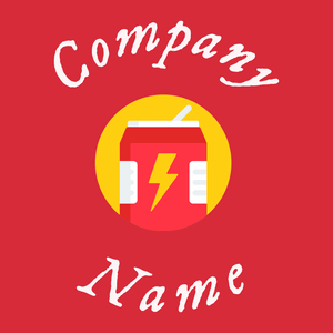 Energy drink logo on a Brick Red background - Comida & Bebida