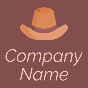 Cowboy hat logo on a Solid Pink background - Abstrait