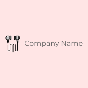 Black Earphone on a Misty Rose background - Computadora