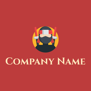 Ninja logo on a Medium Carmine background - Abstract