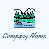 River logo on a Alice Blue background - Landscaping