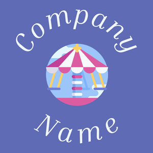 Merry go round logo on a Chetwode Blue background - Jeux & Loisirs