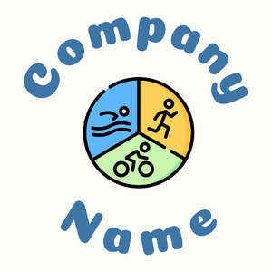 Rounded Triathlon logo on a Floral White background - Comunidad & Sin fines de lucro