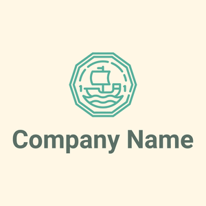 Ship on the sea logo on a pale background - Communauté & Non-profit