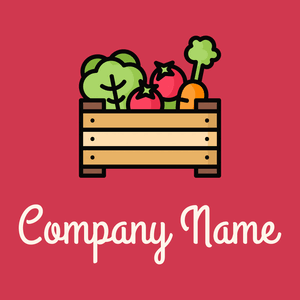 Organic food logo on a Brick Red background - Agriculture
