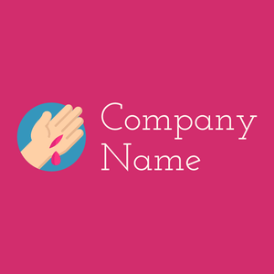 Hand logo on a Cerise background - Medical & Farmacia