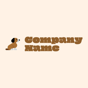 Dog logo on a Seashell background - Dieren/huisdieren