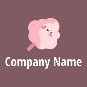 Cotton candy logo on a brown background - Enfant & Garderie