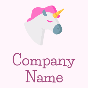 Unicorn logo on a Lavender Blush background - Abstracto