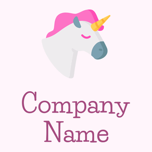 Unicorn logo on a Lavender Blush background - Abstrato