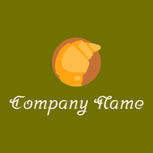 Croissant logo on a Olive background - Nourriture & Boisson