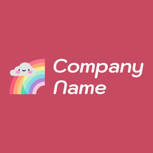 Rainbow logo on a Mandy background - Abstrait