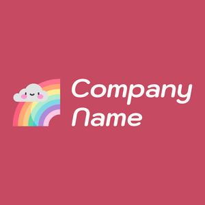 Rainbow logo on a Mandy background - Abstrakt