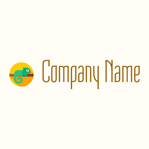 Tangerine Yellow Chameleon on a Floral White background - Animaux & Animaux de compagnie