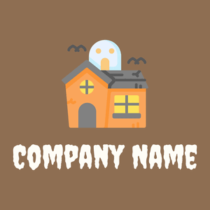 Haunted house logo on a Leather background - Architettura