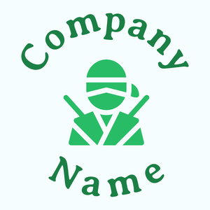 Ninja logo on a Azure background - Abstrakt