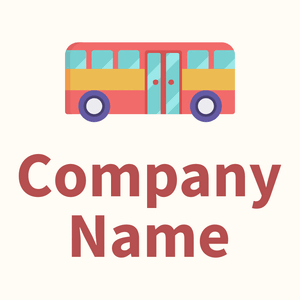Light Coral Bus on a Floral White background - Automotive & Vehicle