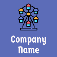 Ferris wheel logo on a  Blue background - Abstracto
