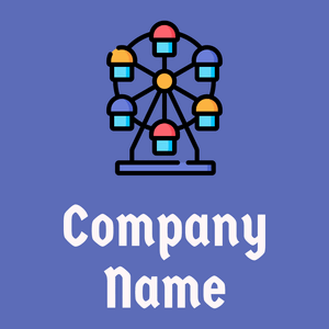 Ferris wheel logo on a  Blue background - Abstracto