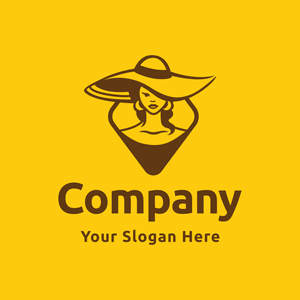 woman in cursor with large hat logo - Retail