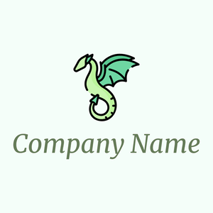 Dragon logo on a Mint Cream background - Dieren/huisdieren
