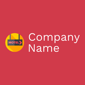 Motel logo on a Brick Red background - Reise & Hotel