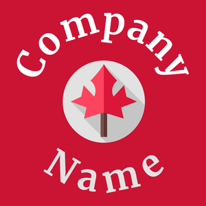 Maple leaf logo on a Fire Engine Red background - Florale
