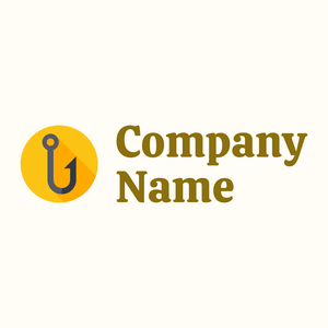 Fish hook logo on a Floral White background - Jeux & Loisirs