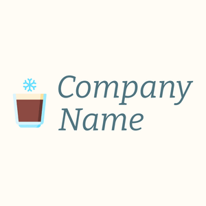 Iced coffee logo on a Floral White background - Comida & Bebida