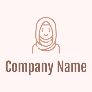 Arab woman logo on a Snow background - Abstract