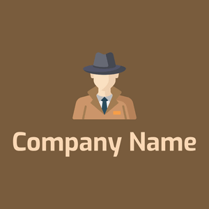 Detective logo on a Shingle Fawn background - Abstrato