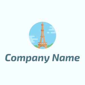 Eiffel tower logo on a Azure background - Architektur