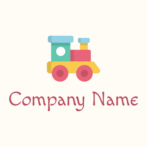 Toy train logo on a Floral White background - Enfant & Garderie