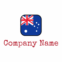 Rounded Outlined Australia on a White background - Abstrait