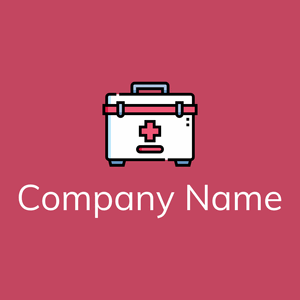 First aid kit logo on a Mandy background - Seguridad
