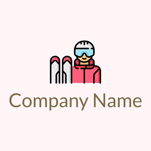 Skiing logo on a Lavender Blush background - Kleinhandel