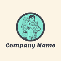 Logotipo de familia en círculo - Niños & Guardería Logotipo