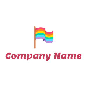 Gay flag logo on a White background - Citas