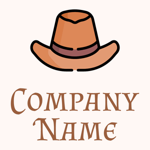 Cowboy hat logo on a Seashell background - Abstrakt