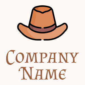 Cowboy hat logo on a Seashell background - Abstracto