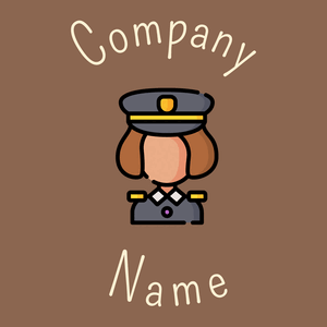 Police officer logo on a Leather background - Sécurité