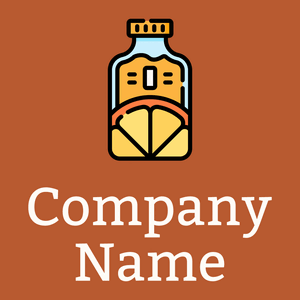 Juice bottle logo on a Fiery Orange background - Alimentos & Bebidas