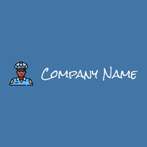 Police officer logo on a Steel Blue background - Sécurité