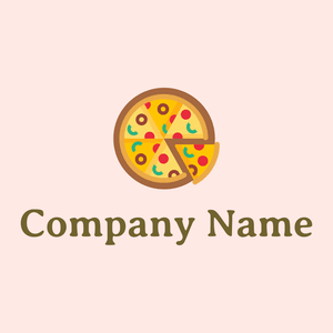 Pizza logo on a Misty Rose background - Alimentos & Bebidas