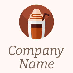 Ice coffee logo on a Seashell background - Comida & Bebida