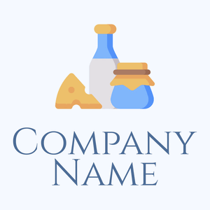 Dairy products logo on a Alice Blue background - Landwirtschaft