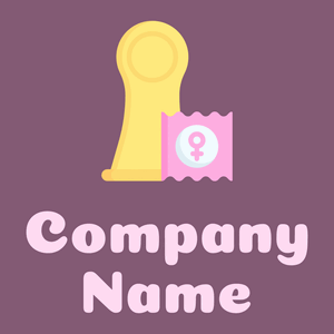Female condom logo on a Trendy Pink background - Medical & Farmacia