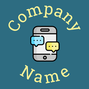 Texting logo on a Atoll background - Communications